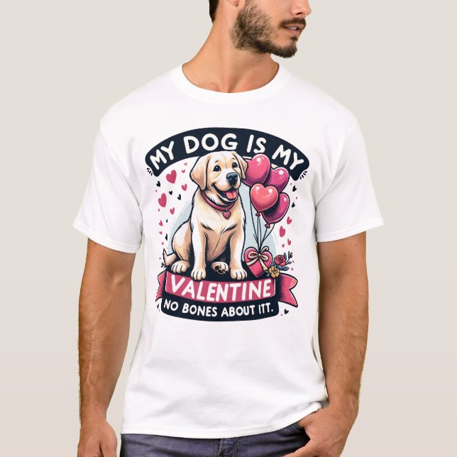 Labrador Balloon Buddies - Valentines Hund T Shirt (Framsida)