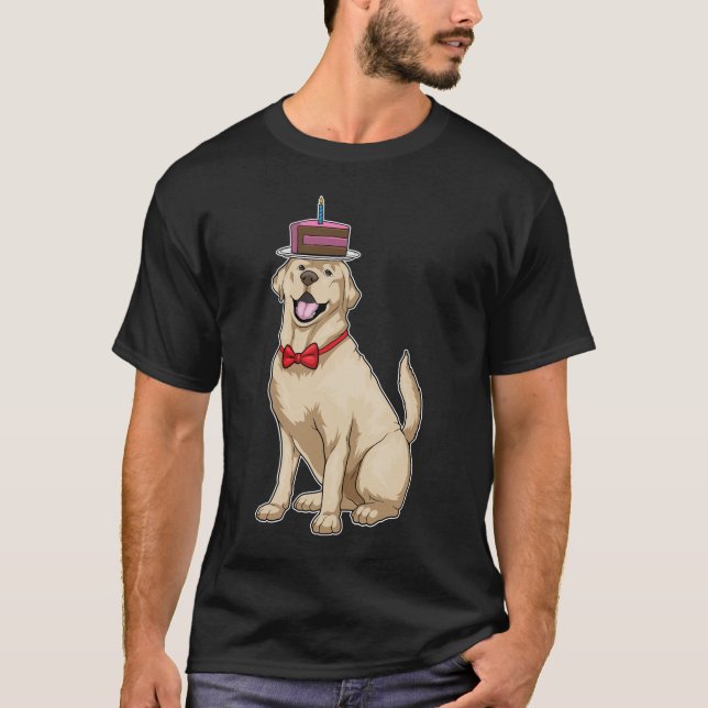 Labrador Birthday Cake T Shirt (Framsida)