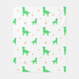 Labrador Blanket - Minimal Pastel Grönt Gift Fleecefilt