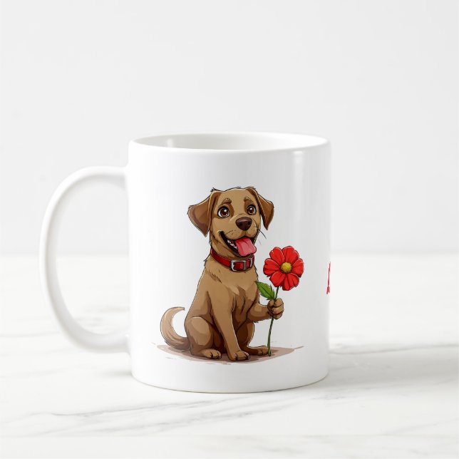 🐶 Labrador Blommig Kärlekskvot Fri Ande Present � Kaffemugg (Vänster)