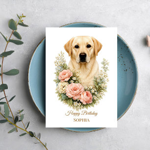 Labrador Blomsterporträtt Kort