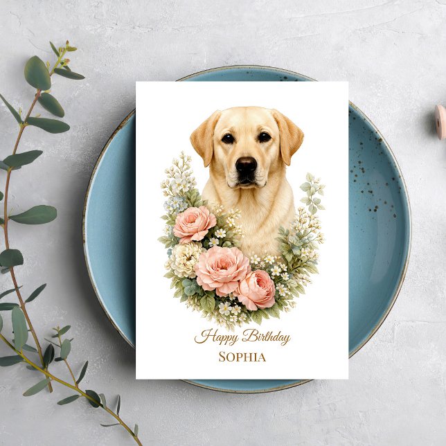 Labrador Blomsterporträtt Kort (Skapare uppladdad)