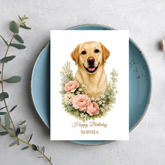 Labrador Blomsterporträtt Kort
