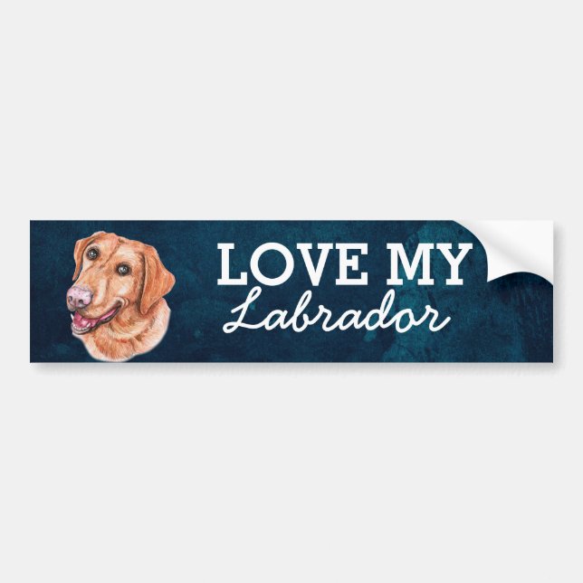 Labrador Bumper Sticker Bildekal (Framsidan)