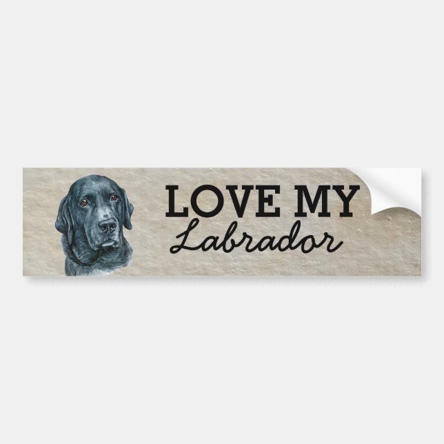 Labrador Bumper Sticker Bildekal (Framsidan)