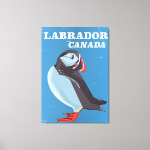 Labrador Canada Puffin vintage resor poster Canvastryck