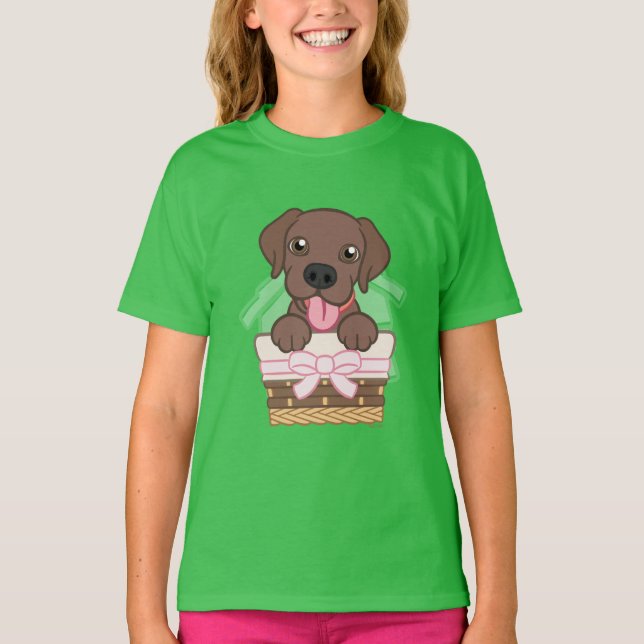 Labrador Chocolate Puppy T-Shirt (Framsida)