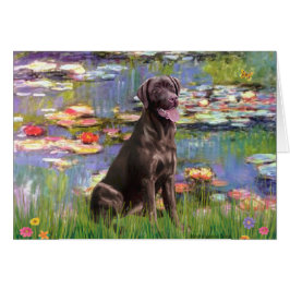Labrador (Choklad) - Lilior 2 Hälsningskort