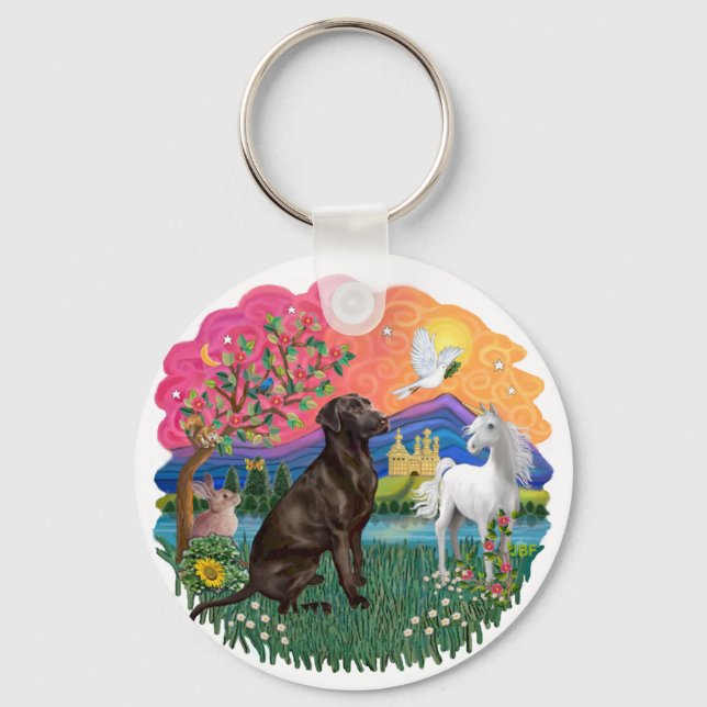 Labrador (choklad) nyckelring (Framsida)