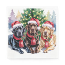 Labrador Christmas Paper Napkin