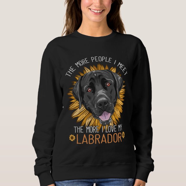 Labrador Dog Cute Sunflower Like My Labrador Retri T Shirt (Framsida)