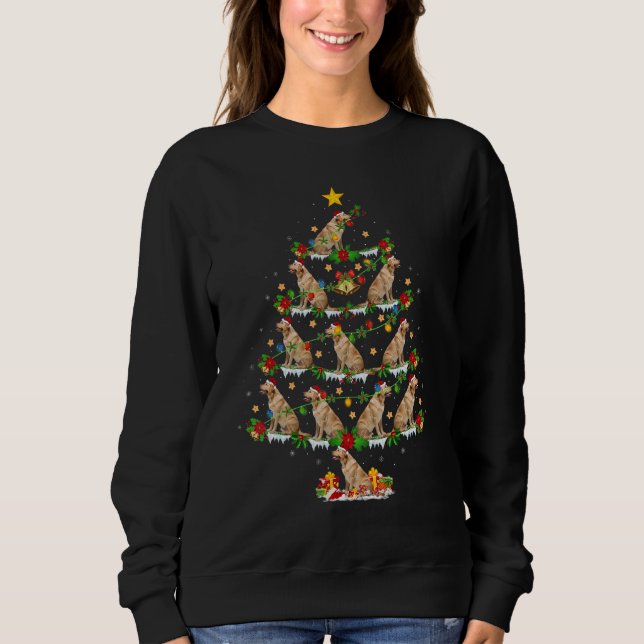 Labrador Dog  Xmas Lights Labrador Christmas Tree T Shirt (Framsida)