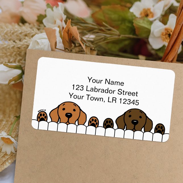 Labrador Duo tittar på dig Returadress Adressetikett (Labrador Duo Watching You design Return Address Labels for Labrador Owners.  Personalized.)