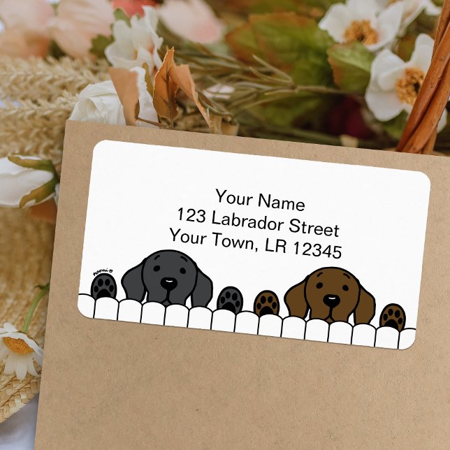Labrador Duo tittar på dig Returadress Adressetikett (Labrador Duo Watching You design Return Address Labels for Labrador Owners.  Personalized.)