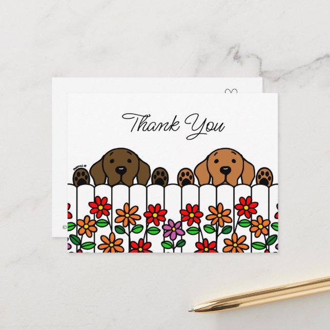 Labrador Duo Tittar På Dig Tack Kort (Fram/Back In Situ)