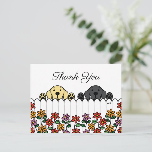 Labrador Duo tittar på ditt Tack vykort (Stående Fram)