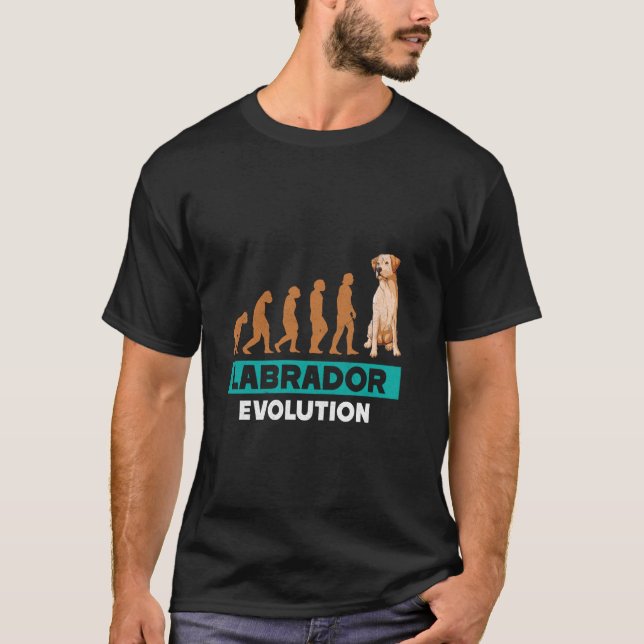 LABRADOR EVOLULUTION Labrador Retriever Rolig hund T Shirt (Framsida)