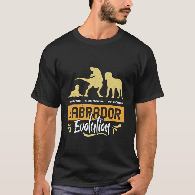 LABRADOR EVOLUTION Labrador Retriever Rolig Hund Ä T Shirt (Framsida)