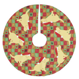 Labrador för jultäckegult valpar julgransmatta borstad polyester