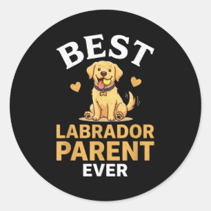 Labrador förälder söt retro gul labb ägare design runt klistermärke