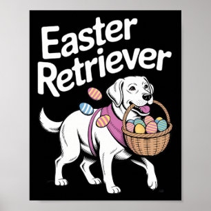 Labrador Golden Retriever Bunny Vår Eggs Easte Poster