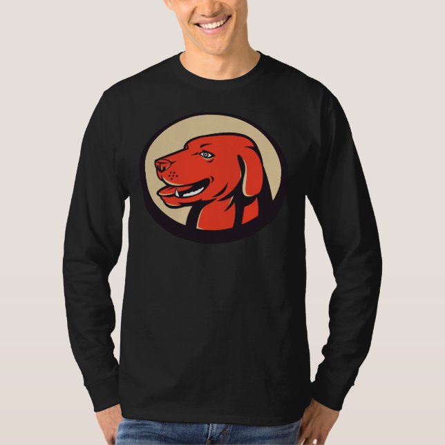 Labrador Golden Retriever Hund Head T Shirt (Framsida)
