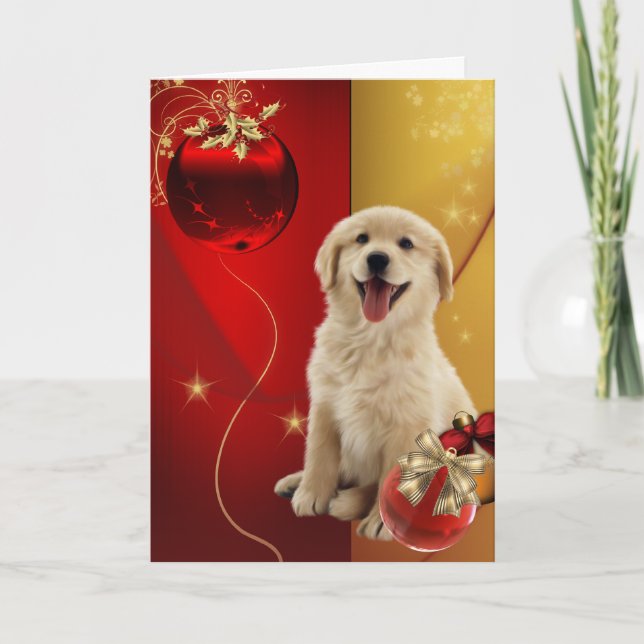 Labrador Golden Retriever julkort Helgkort (Framsida)