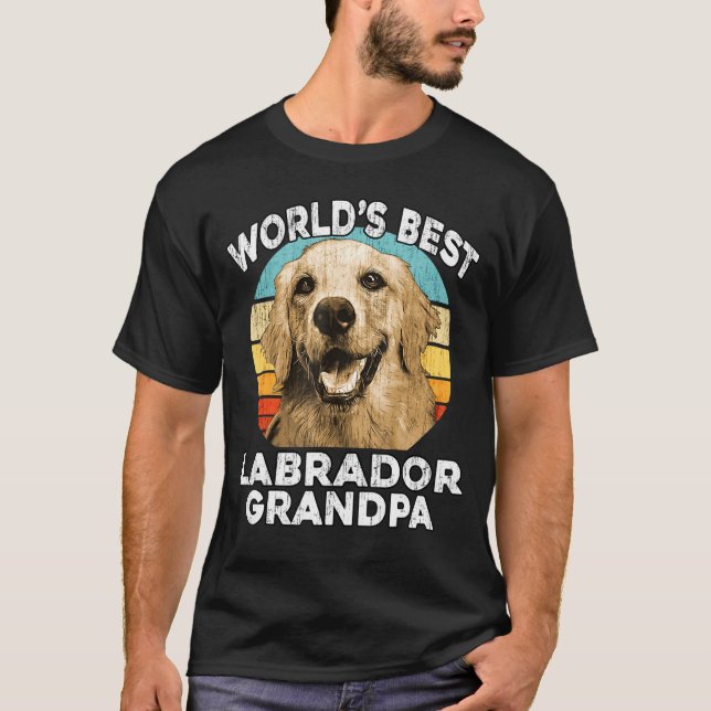 Labrador Grandpa - Worlds Best Lab Grandpa Hund Re T Shirt (Framsida)