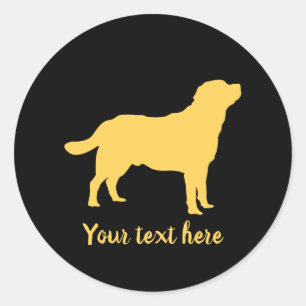 Labrador Gult, stående Lab Silhouette & Text Runt Klistermärke