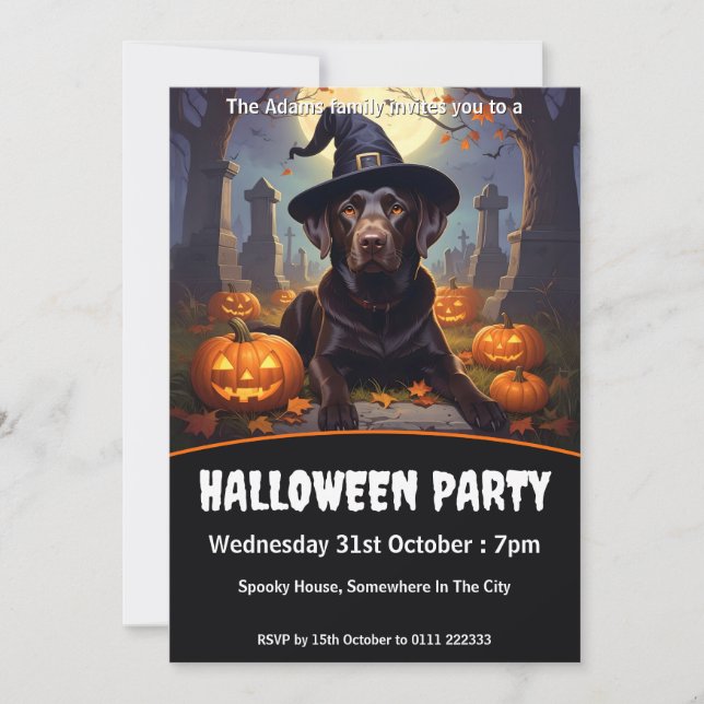 Labrador Halloween fest Inbjudningar (Framsida)