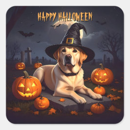 Labrador Halloween Fyrkantigt Klistermärke