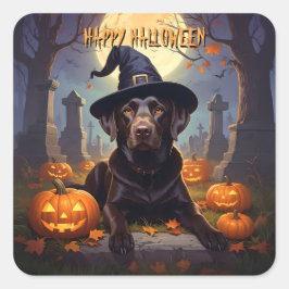 Labrador Halloween Fyrkantigt Klistermärke