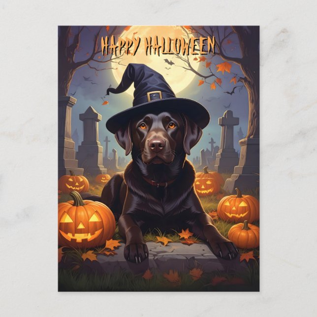 Labrador Halloween Helg Vykort (Framsida)