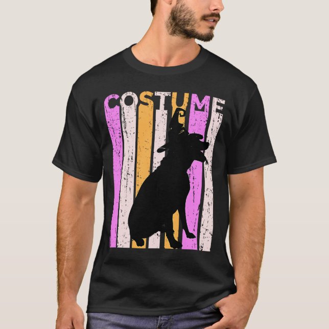 Labrador Halloween in Witch Hat Cute Svart lab Coo T Shirt (Framsida)