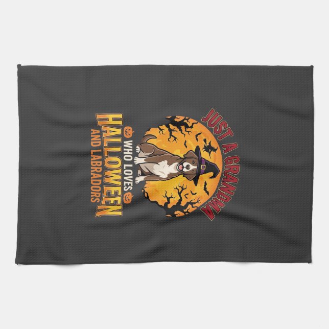 Labrador Halloween Mormor Hund Design_1 Kökshandduk (Horisontell)
