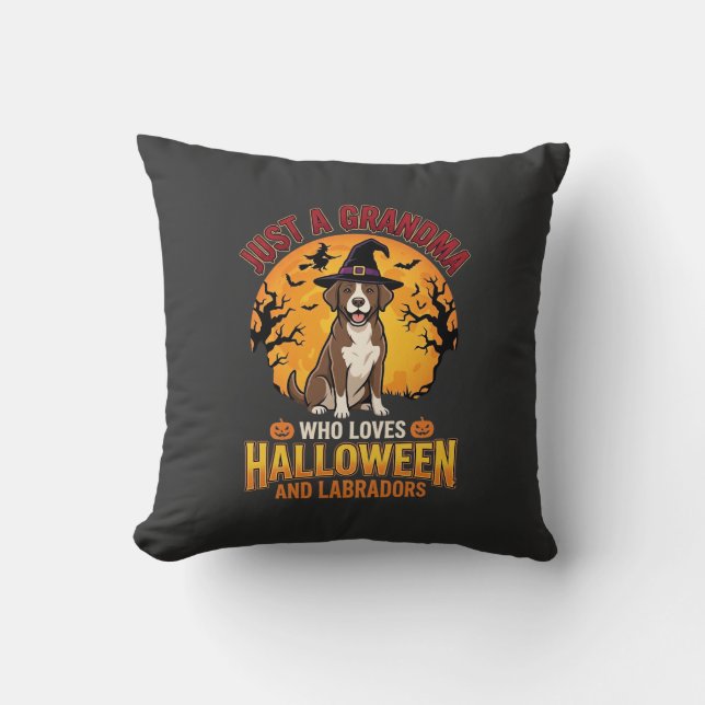 Labrador Halloween Mormor Hund Design_1 Kudde (Framsida)