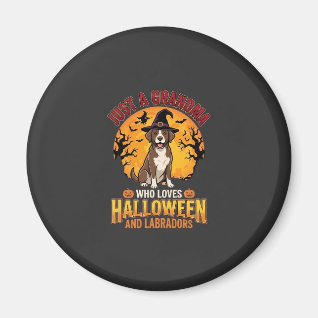 Labrador Halloween Mormor Hund Design_1 Magnet (Framsidan)