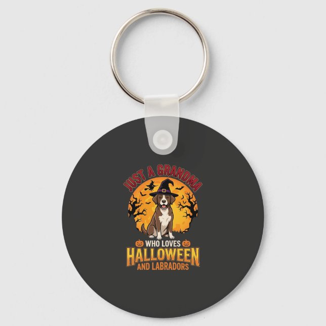 Labrador Halloween Mormor Hund Design_1 Nyckelring (Framsida)