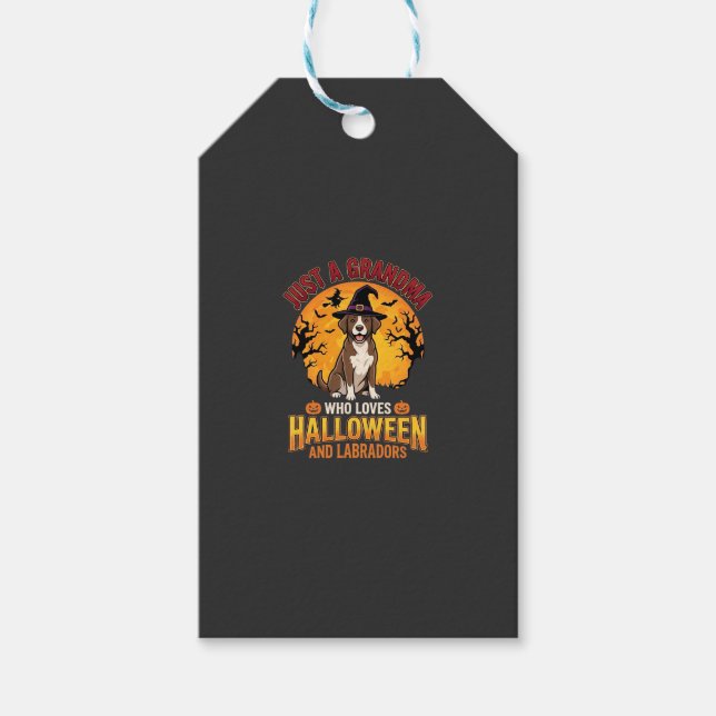 Labrador Halloween Mormor Hund Design_1 Presentetikett (Framsidan)