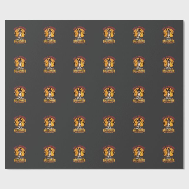 Labrador Halloween Mormor Hund Design_1 Presentpapper (Platt)