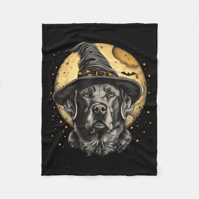 Labrador Halloween Rolig Söt Hund Svart Lab Moder Fleecefilt (Framsidan)