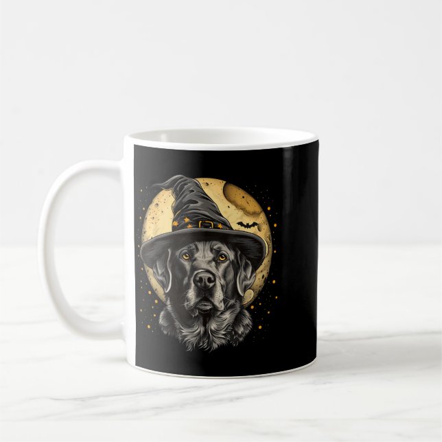 Labrador Halloween Rolig Söt Hund Svart Lab Moder Kaffemugg (Vänster)