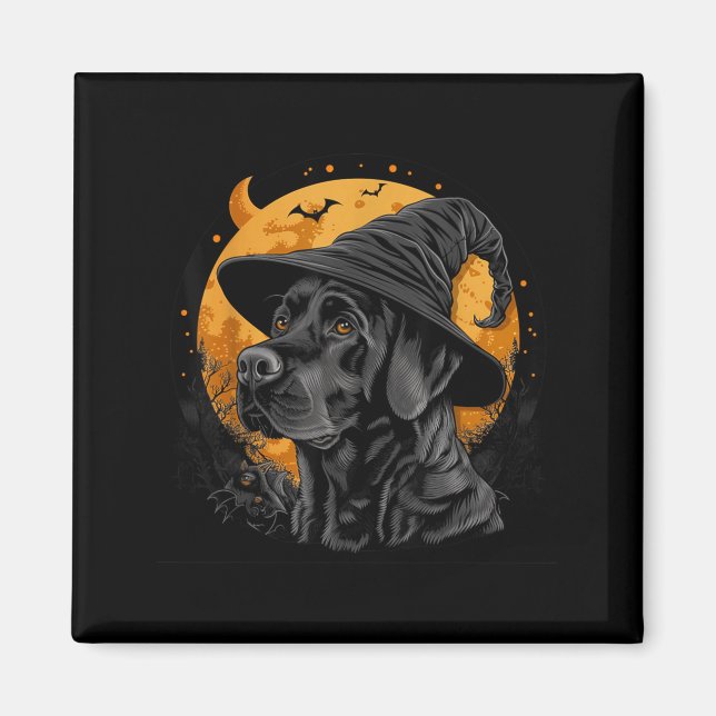 Labrador Halloween Rolig Söt Hund Svart Lab Moder Magnet (Framsidan)