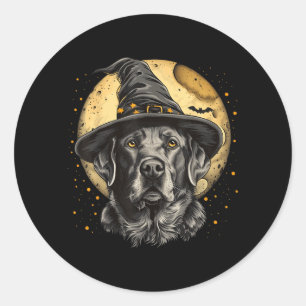 Labrador Halloween Rolig Söt Hund Svart Lab Moder Runt Klistermärke