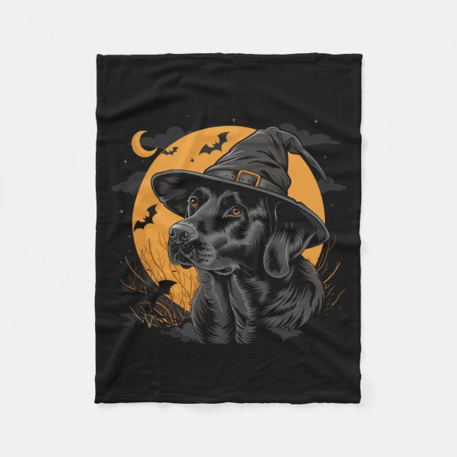 Labrador Halloween rolig söt hund svart Lab mor Fleecefilt (Framsidan)