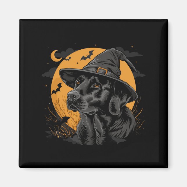 Labrador Halloween rolig söt hund svart Lab mor Magnet (Framsidan)