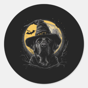 Labrador Halloween Rolig Söt Hund Svart Labb Mamma Runt Klistermärke