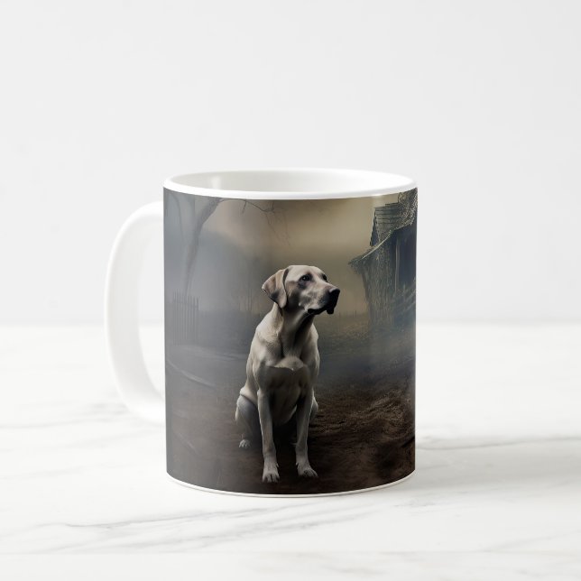Labrador Halloween Scary Kaffemugg (Framsida vänster)