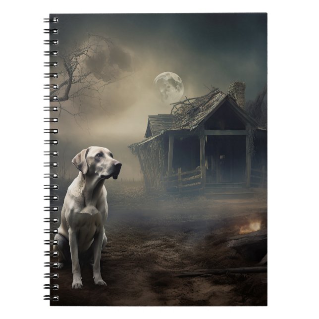 Labrador Halloween Skräckinjagande Anteckningsbok (Framsidan)