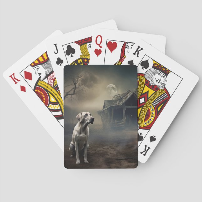 Labrador Halloween Skräckinjagande Casinokort (Baksidan)